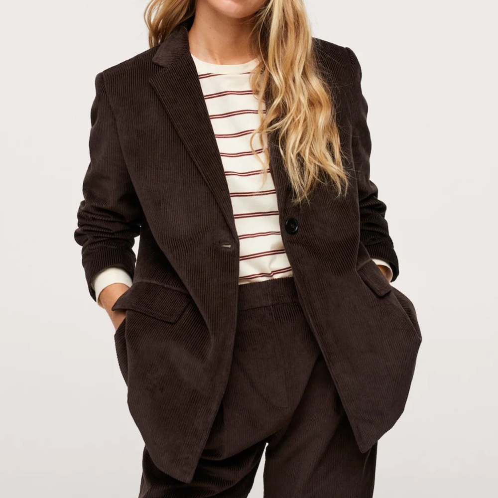 Mango Corduroy Suit Blazer